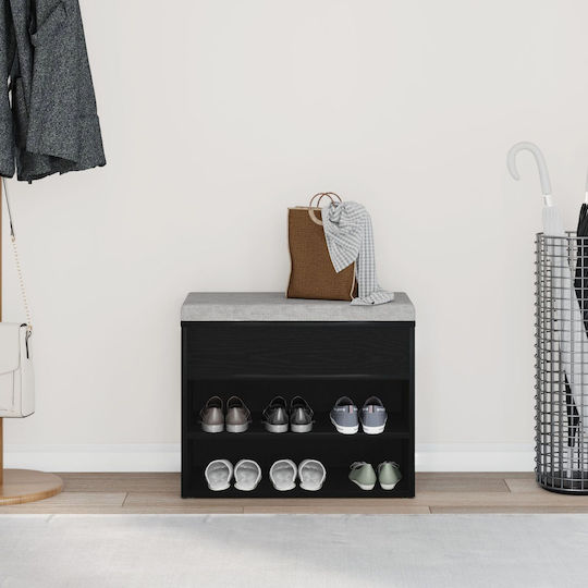 Entry Furniture with Shoe Rack & Bench Black Beech 60x30x45cm