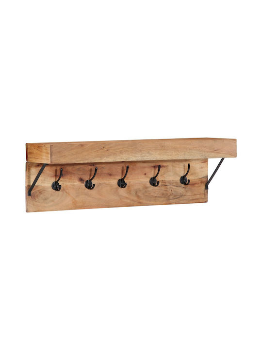 vidaXL Wooden Wall Hanger Brown 73x19x23cm 1pc