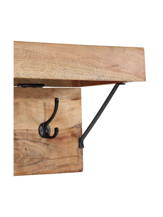 vidaXL Wooden Wall Hanger Brown 73x19x23cm 1pc