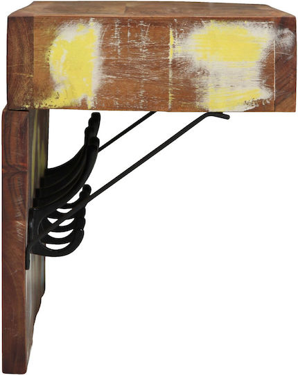 vidaXL Wooden Wall Hanger 10 Hooks Brown 73x19x23cm