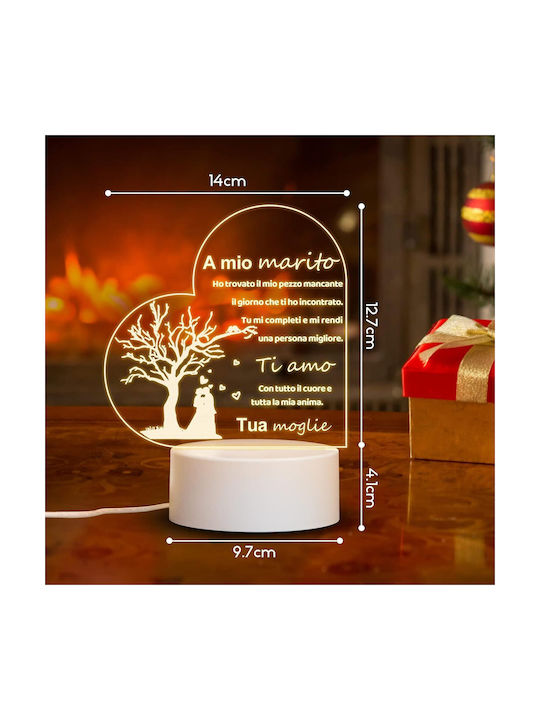Prezent Dekorative Lampe 3D-Illusion Weiß