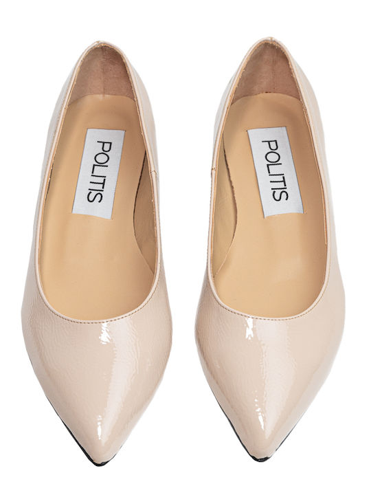 Anatomic Leather Pointy Ballerinas Beige
