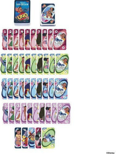 Board Game UNO Lilo & Stitch for 2-10 Players 7+ Years Old Mattel