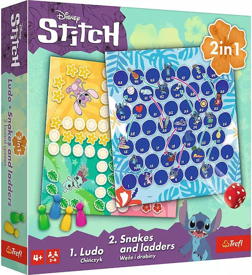 Board Game Stitch 2-in-1: Ludo / Snakes and Ladders for 2-4 Players 4+ Years Old (PL) Trefl