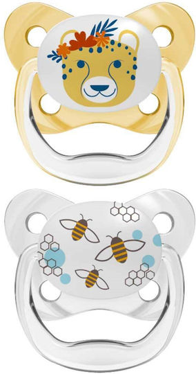 Dr. Brown's Prevent Orthodontische Schnuller Silikon Frosch - Elefant - Rosa für 6-18 Monate 2Stück