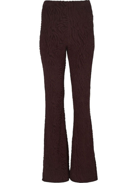 High Waist Sweatpants Flared Brown