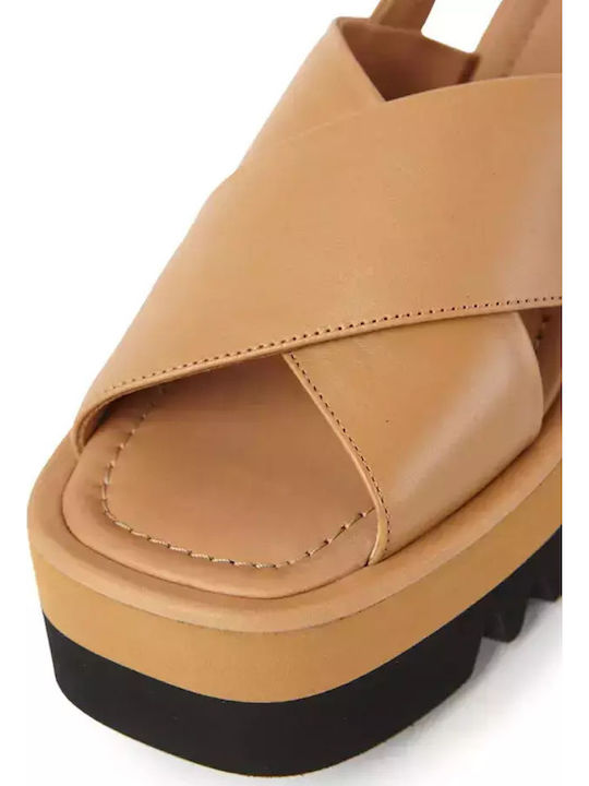Γυναικεία Σανδάλια Flatforms Καφέ