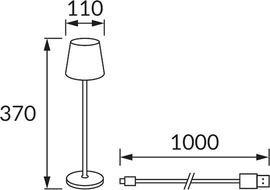 Struhm Metall Tischlampe LED mit Schwarz Schirm und Basis