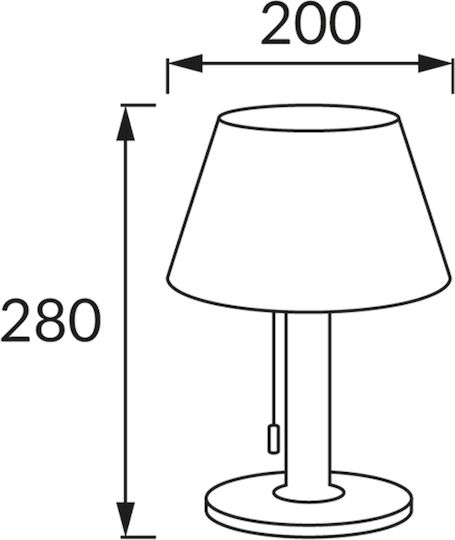 Struhm Metall Tischlampe LED mit Weiß Schirm und Basis