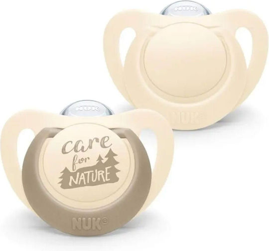 Nuk Nature Schnuller Silikon Natur - Beige für 0-6 Monate 2Stück