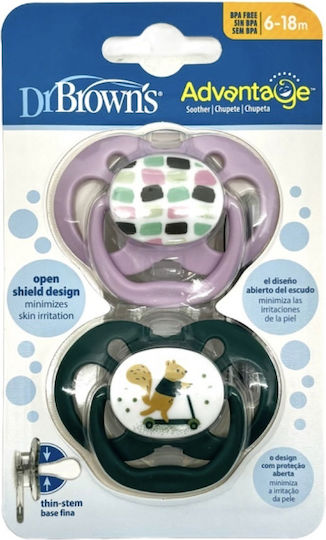 Dr. Brown's Advantage Pacifiers Silicone Purple-Green for 6-18 months 2pcs