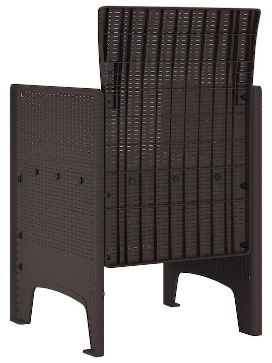 Fotoliu de exterior Plastic Καφέ, Ταοπέ cu pernă 2buc 53x49x85cm