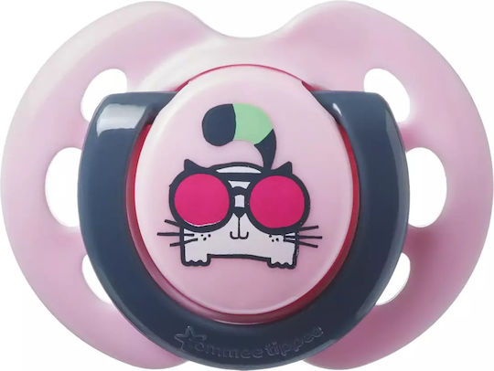 Tommee Tippee Fun Orthodontic Pacifiers Silicone Cat / Bird - Fuchsia / Pink for 0-6 months 2pcs