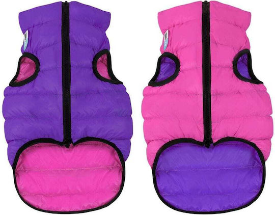 Jachetă impermeabilă Waudog Airyvest reversibilă roz-mov Xsmall 30cm
