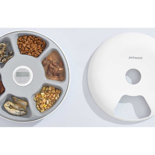 PetWant F6 Automatic Bowl made of ABS Plastic Food & Water for Dog & Cat 180ml 32cm in White Color