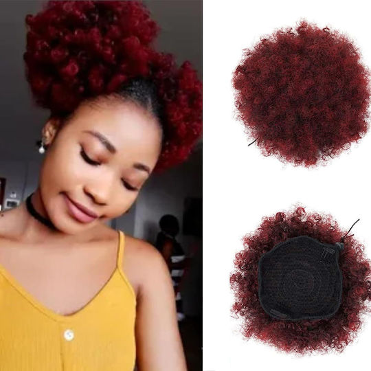Extension with Natural Hair in Red Color glue