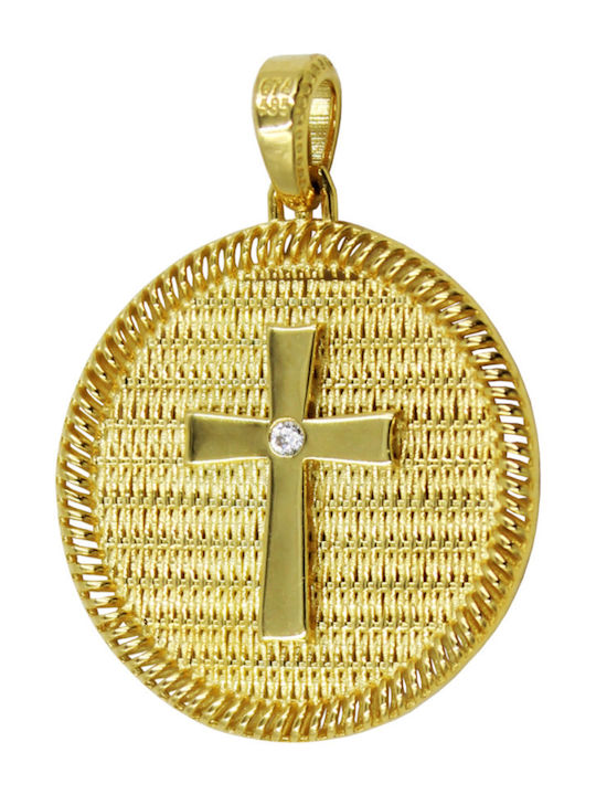 Roloi Kaliamanis Pendant Kids Talisman Double Sided Konstantinato made of Gold 14K PM1267