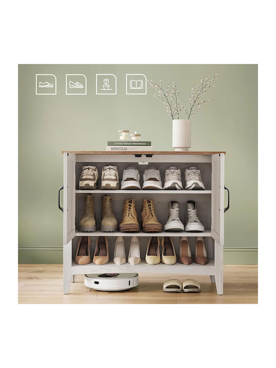Wooden Shoe Organizer White 80x35x70cm