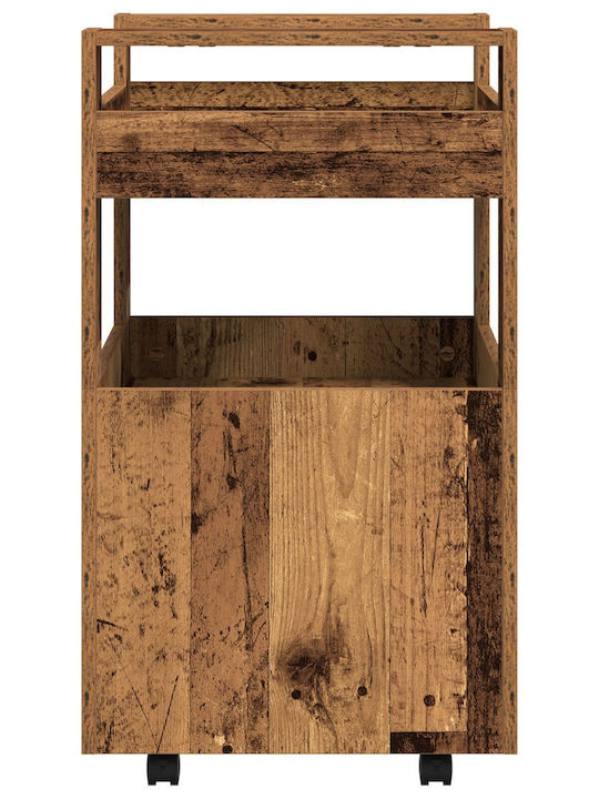 vidaXL Wooden Kitchen Trolley 3 Tiers Brown 60x45x80cm