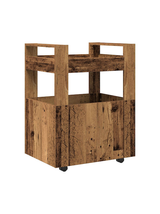 vidaXL Wooden Kitchen Trolley 3 Tiers Brown 60x45x80cm