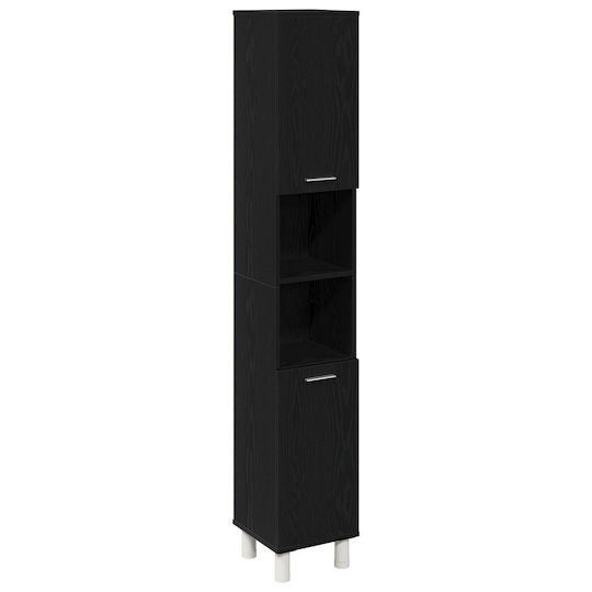 vidaXL 862513 Στήλη Μπάνιου Δαπέδου 30x30x179cm Μαύρη