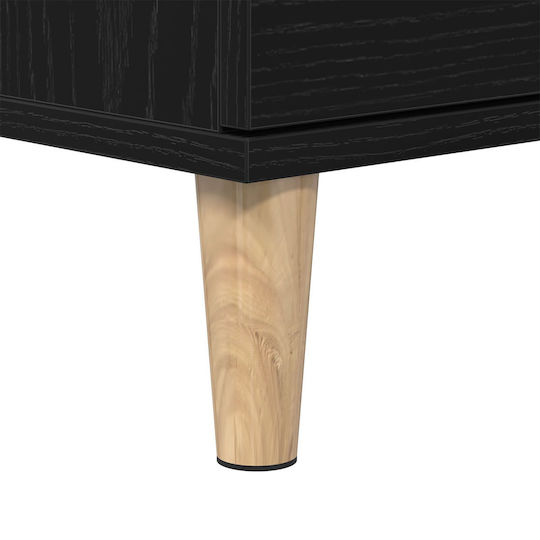 vidaXL Στήλη Μπάνιου Δαπέδου Μ80xΒ33xΥ60cm Μαύρη