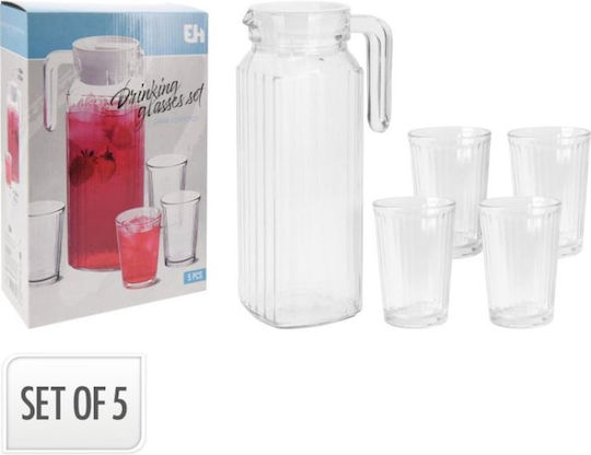Excellent Houseware Set of Glasses Cocktail/Drinking made of Glass 200ml 5pcs