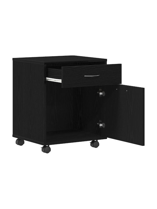 Cabinet de Birou cu Roți & Sertare Μαύρη Δρυ 45x38x54cm
