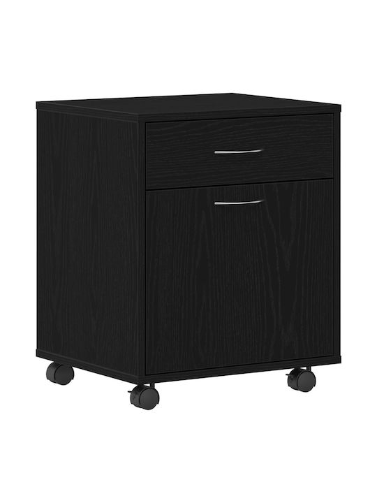 Cabinet de Birou cu Roți & Sertare Μαύρη Δρυ 45x38x54cm