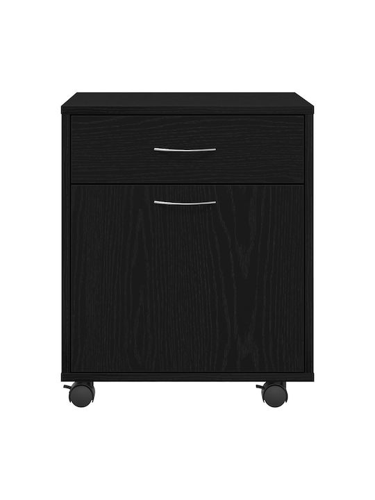 Cabinet de Birou cu Roți & Sertare Μαύρη Δρυ 45x38x54cm
