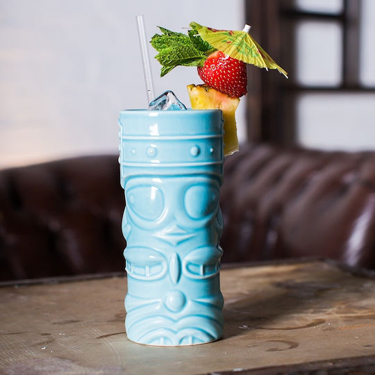 GenWare Glas Cocktail/Trinken aus Keramik in Hellblau Farbe 400ml