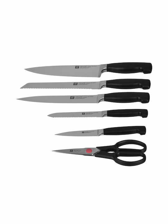 Zwilling J.A. Henckels Vier Sterne Σετ Μαχαίρια με Βάση από Ανοξείδωτο Ατσάλι 7τμχ