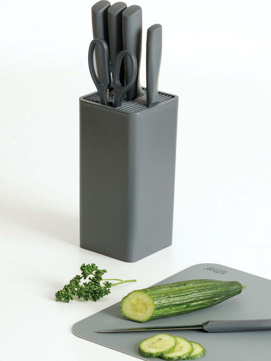 5Five Knife Set with Block from Stainless Steel 7pcs