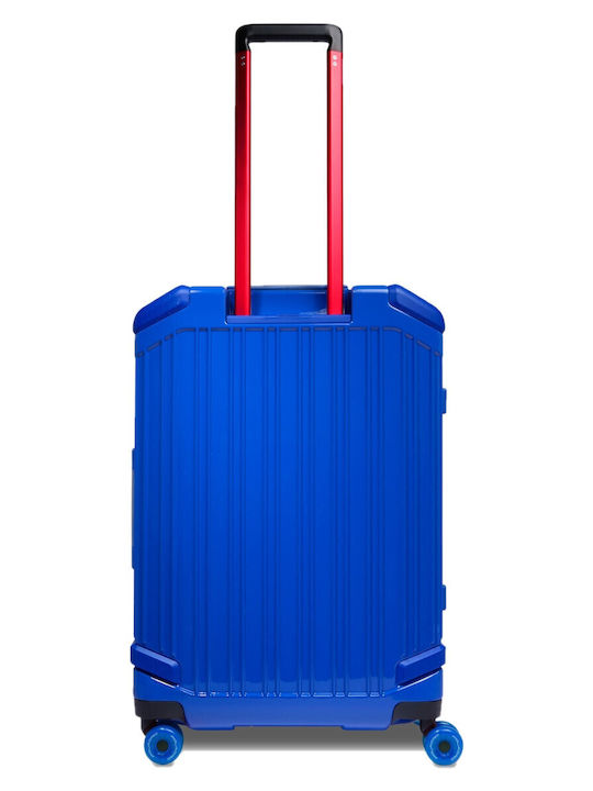 Piquadro Μεσαία Βαλίτσα Ταξιδίου Σκληρή Pop Blue με 4 Ρόδες Ύψους 69εκ.