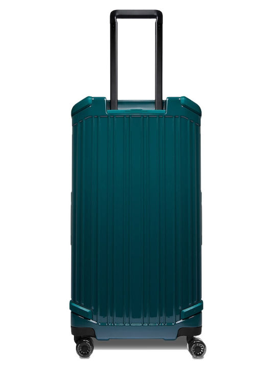 Piquadro Μεγάλη Βαλίτσα Ταξιδίου Pop Green με 4 Ρόδες Ύψους 80εκ.