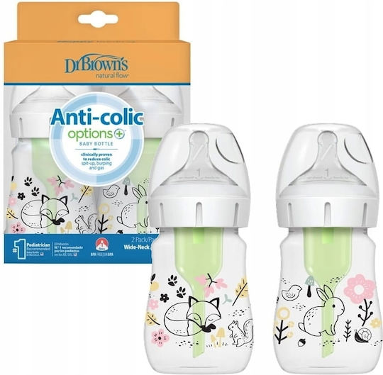 Dr. Brown's Plastic Anti-colic Baby Bottle with Silicone Teat for 0+ Months 150ml 2 Pieces