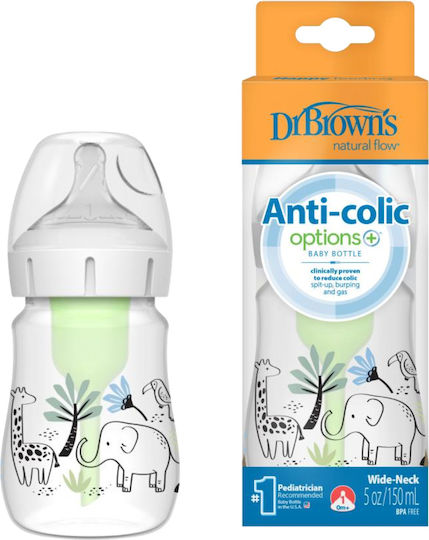 Dr. Brown's Plastic Baby Bottle Anti-colic with Silicone Teat for 0+ Months 150ml