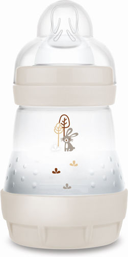 Mam Plastic Baby Bottle Anti-Colic With Silicone Teat For 0+ Months Beige Beige 160ml