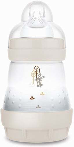 Mam Plastic Baby Bottle Anti-Colic With Silicone Teat For 0+ Months Beige Beige 160ml