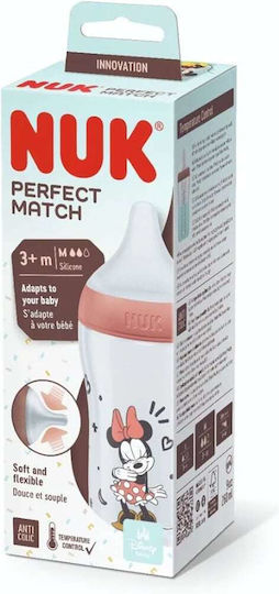 Nuk Пластмасово Бебешко Шише Perfect Match Против Колики със Силиконов Биберон за 3+ месеци Multicolour 260мл