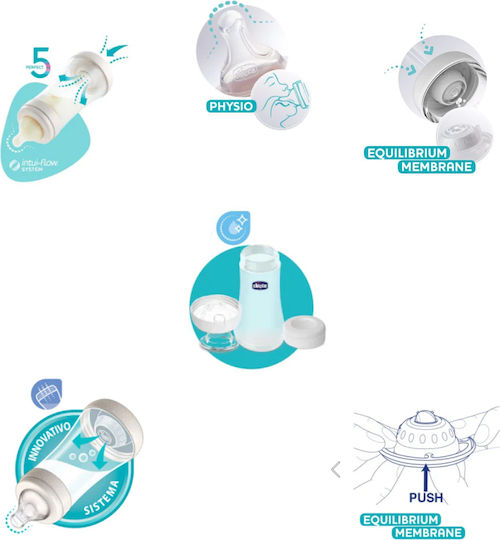 Chicco Plastic Baby Bottle Perfect 5 Anti-Colic with Silicone Nipple for 4+ months Pink Pink 300ml