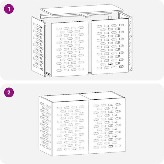 Vidaxl Κάλυμμα Κλιματιστικό Ελιά 100x50x70 Εκ Χάλυβας