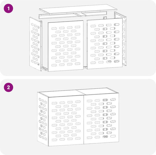 Vidaxl Κάλυμμα Κλιματιστικού Μαύρο 90x40x60 Εκ Χάλυβα Black