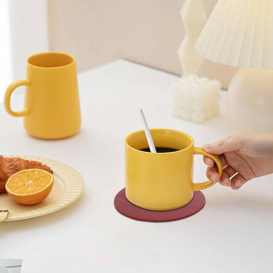 Double-sided Non-slip Felt Coasters Glasses Coaster Wooden Black 21pcs
