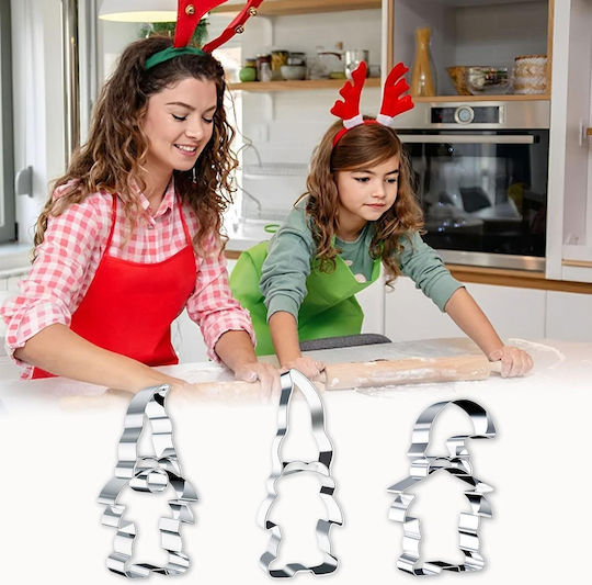 Christmas Cookie Cutter Set 3 Pieces Stainless Steel 13.5cm