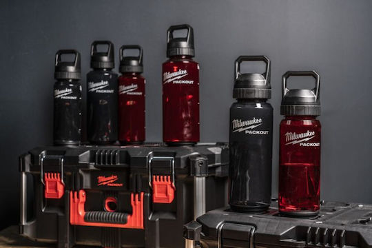 Milwaukee Детска Бутилка За Вода Пластмасова С Винтова Капачка Non Spill Черна 1420ml