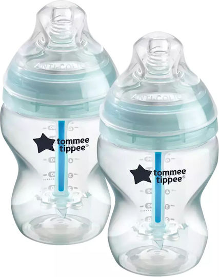 Tommee Tippee Πλαστικό Μπιμπερό Advanced Κατά των Κολικών με Θηλή Σιλικόνης για 0+ μηνών Μπλε 260ml 2τμχ