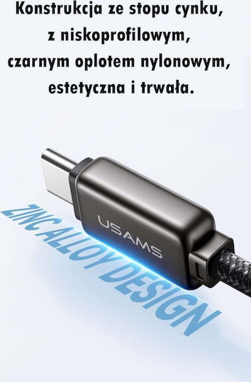 Usams USB-C to Lightning Cable 30W Μαύρο 1.2m (SJ743USB01)