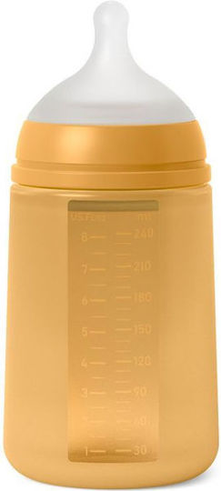 Suavinex Plastic Baby Bottle Anti-Colic with Silicone Nipple for 3+ months Yellow Mustard 240ml