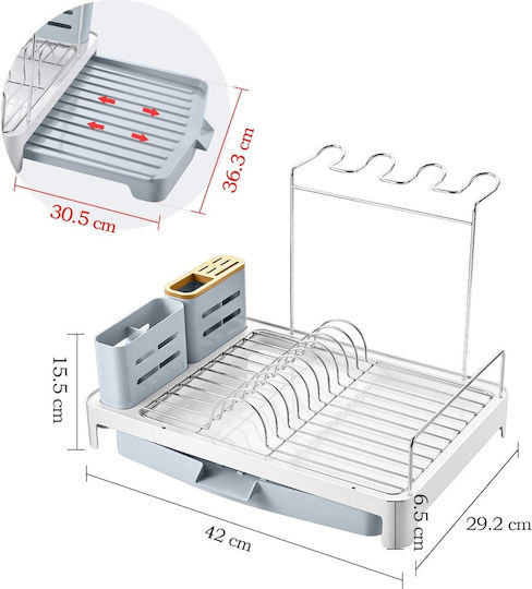 Collapsible Στραγγιστήρι Νεροχύτη Inox Γκρι 42x29cm